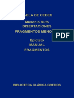 Tabla de Cebes Disertaciones Fragmentos Menores Biblioteca Claacutesica Gredos Musonio Rufo Amp Epicteto