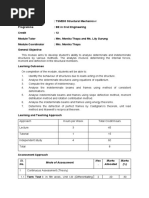 Module Descriptor Structural Mechanics-I (TSM203) - BE2C