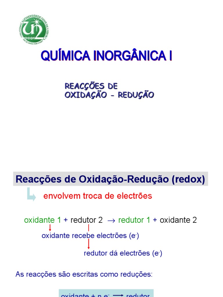 Redox | PDF | Redox | Reações químicas