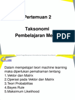 Pertemuan 2 Taksonomi Pembelajaran Mesin