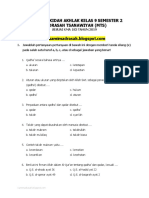 Soal PTS AA Kelas 9 Semester 2 2021 - Kamimadrasah