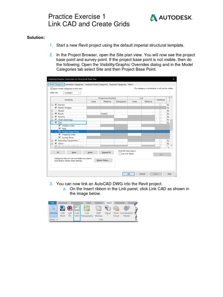 Link CAD and Create Grids | PDF | Auto Cad | Computer Science