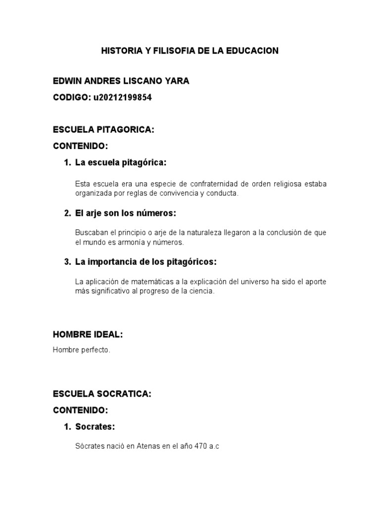 Escuelas en La Antigua Grecia | PDF | Ciencias sociales | Filosofía