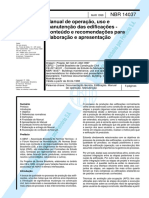 NBR 14037 - 1998 - Manual de Operação, Uso e Manutenção Das