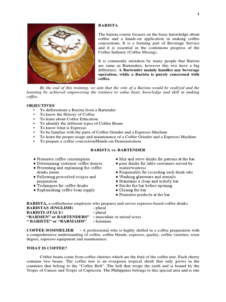 Barista 101 Pdf Coffee Drink