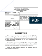 Resolution: Republic of The Philippines Kagawaran NG Katarungan Regional Chief of Police