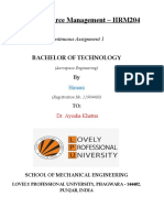 Human Resource Management - HRM204: Bachelor of Technology