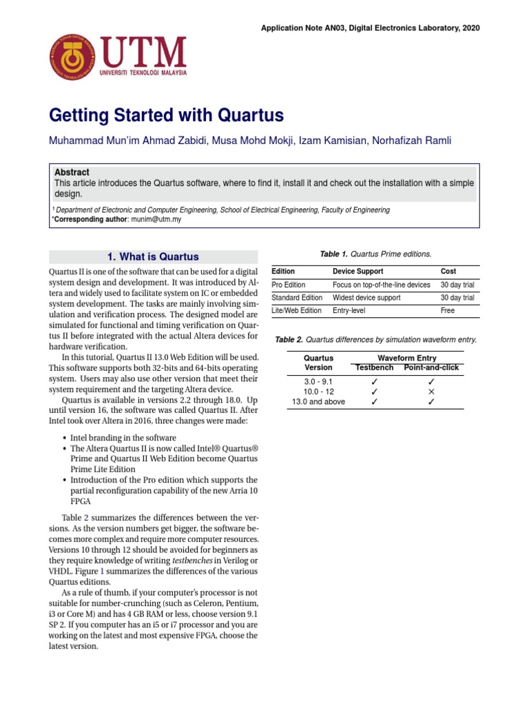 AN03 Getting Started With Quartus | PDF | Logic Gate | Directory ...