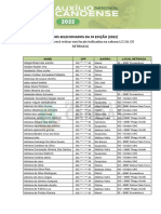 Lista de selecionados para retirada de prêmios