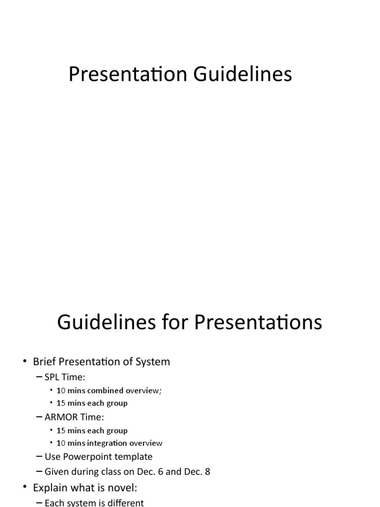 Presentation Guidelines & Tips | PDF