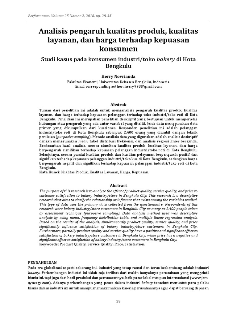 Analisis Pengaruh Kualitas Produk, Kualitas Layanan, Dan Harga Terhadap ...