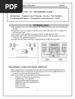 Unit - Iv: Transport Layer