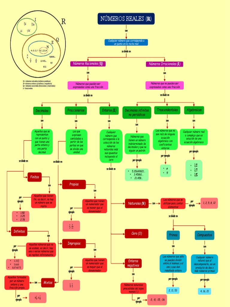 Mapa Conceptual de Los Números Reales | PDF | Números | Número Real