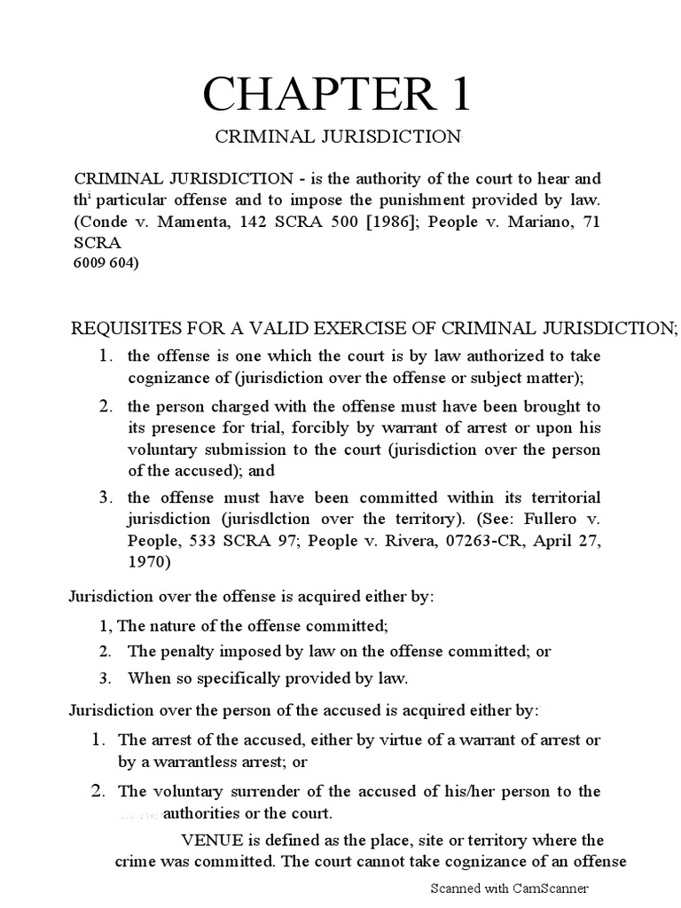 Requisites for Criminal Jurisdiction | PDF | Jurisdiction | Crimes