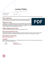 IT Disaster Recovery Policy: Policy Statement Reason For Policy