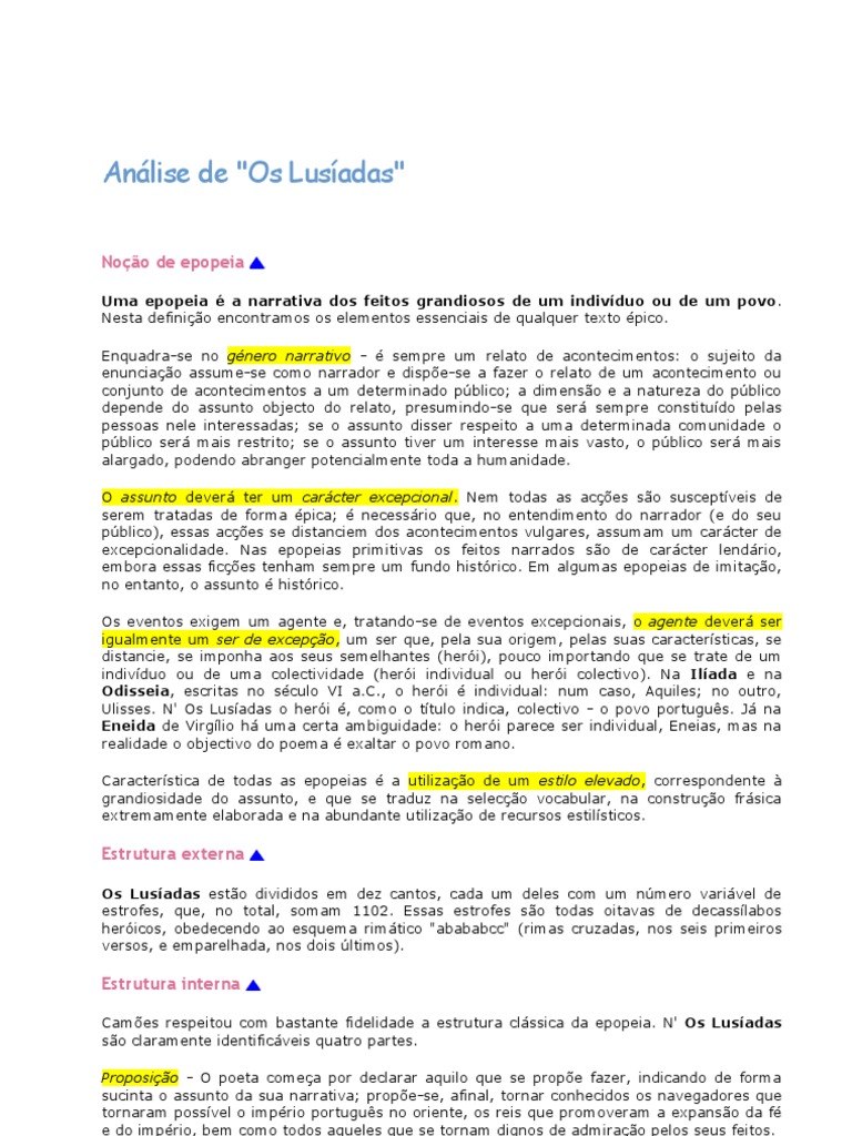 An lise de os lusiadas