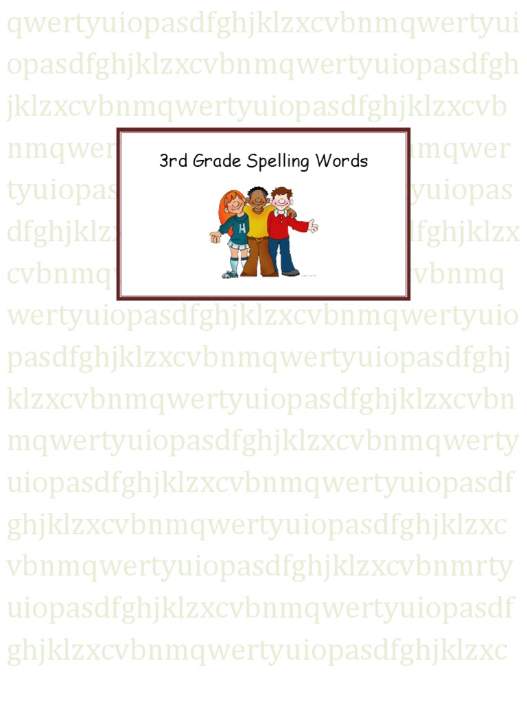 3rd Grade Spelling Words | PDF