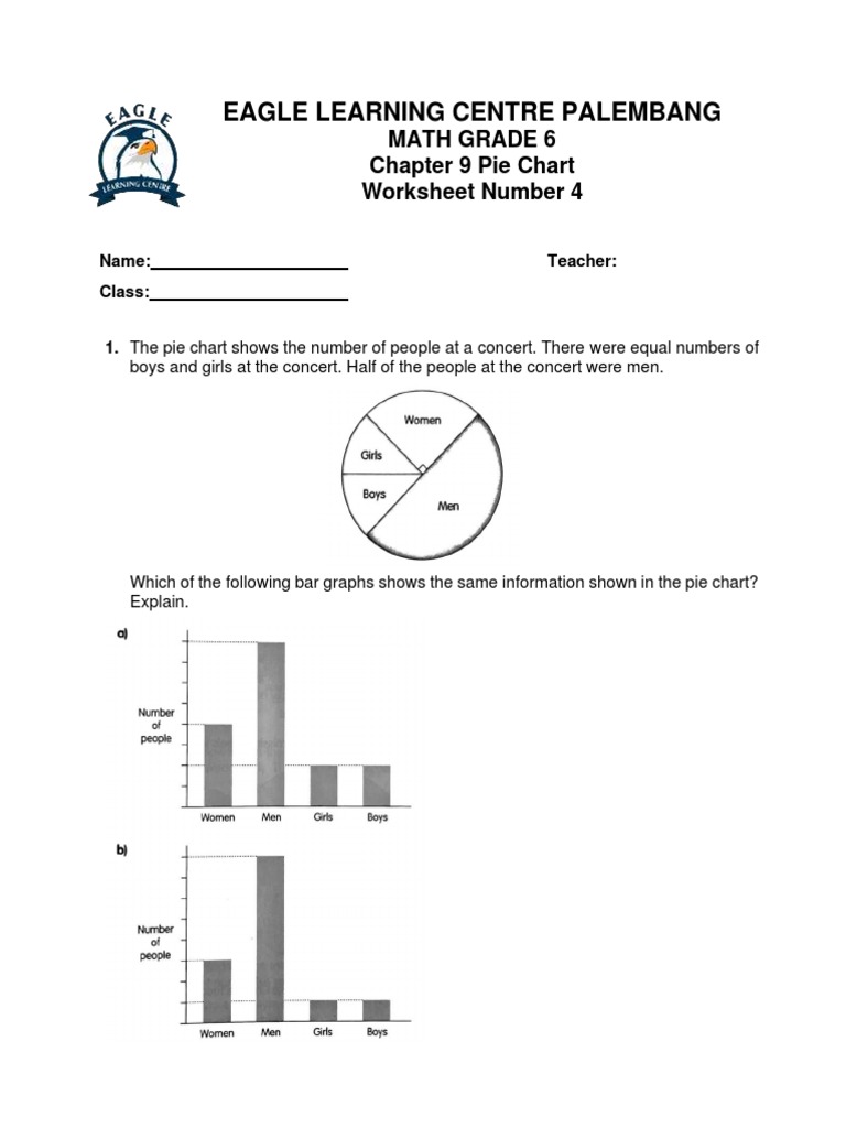 Grade 6 Pie Chart Worksheet | PDF | Chart