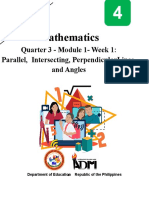 Mathematics: Quarter 3 - Module 1-Week 1: Parallel, Intersecting, Perpendicularlines, and Angles