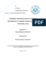 Intelligent Tutoring System For Teaching Introduction To Computer Science