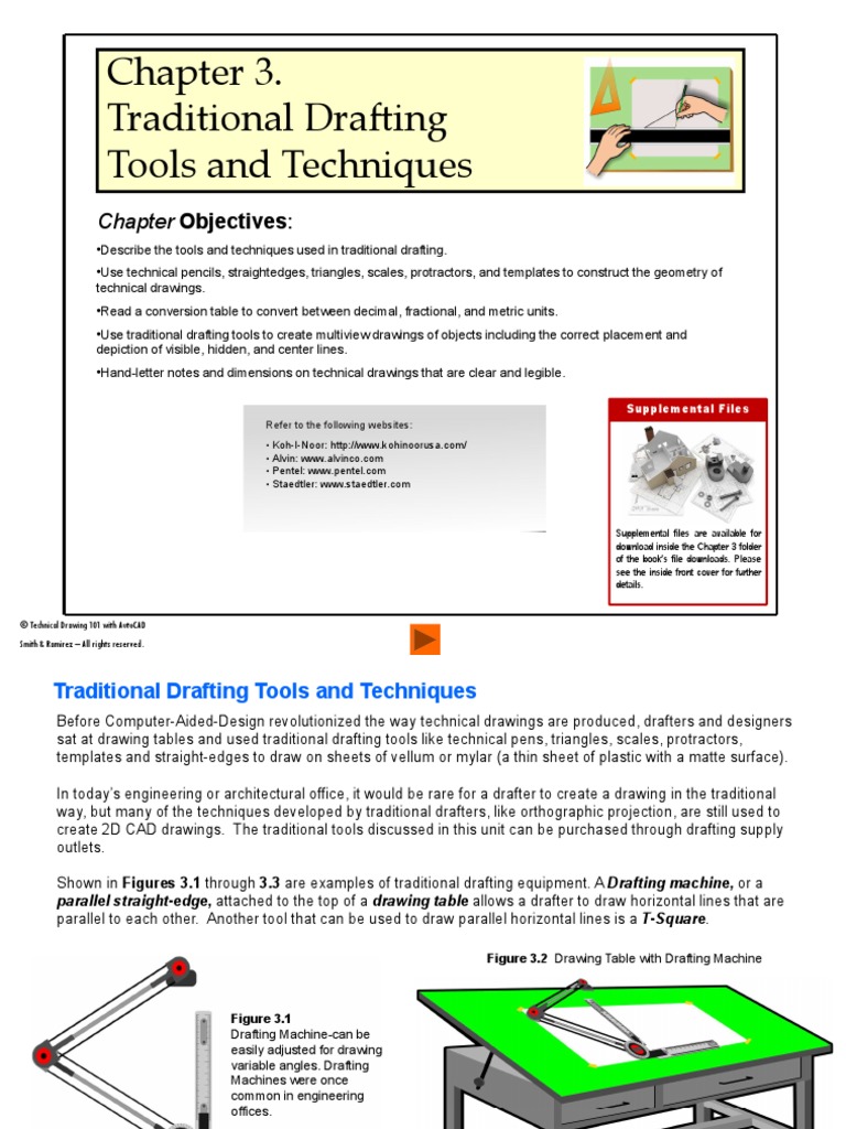 LESSON 4 Traditional Drafting Tools PDF Technical Drawing Drawing