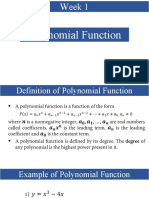 Polynomial Function: Week 1