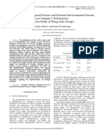 The Impact of Managerial Factors and External Environmental Factors On Company 'S Performance (A Case Study of Wong Solo Group)