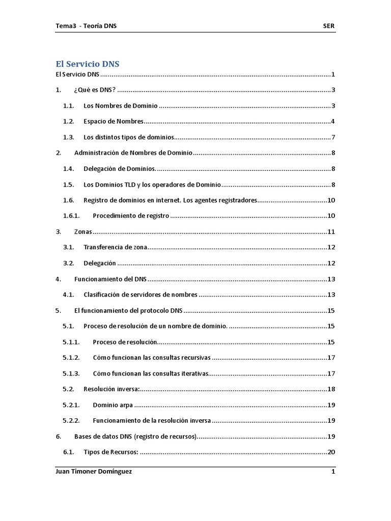 Tema3 DNS | PDF | sistema de nombres de dominio | Nombre de dominio
