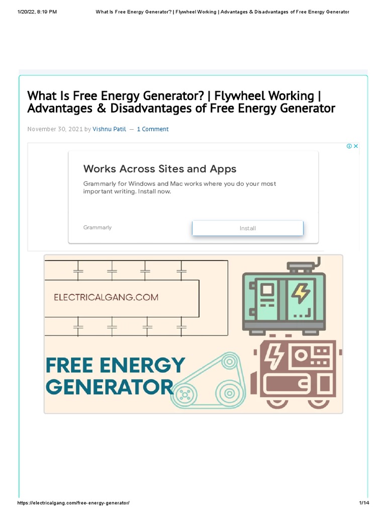 What Is Free Energy Generator - Flywheel Working - Advantages ...