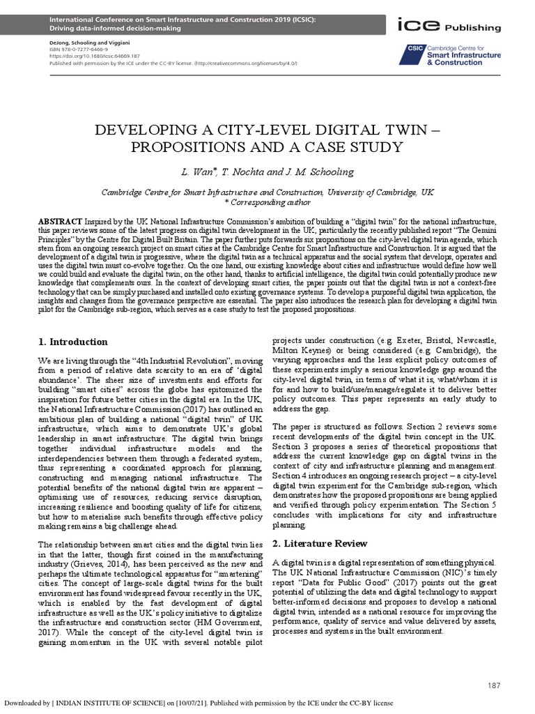 City Digital Twin Case Study Pdf Artificial Intelligence