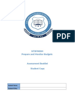 Sitxfin004 Prepare and Monitor Budgets: Student Name: Student ID No