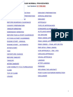 A320 Normal Procedures Checklist