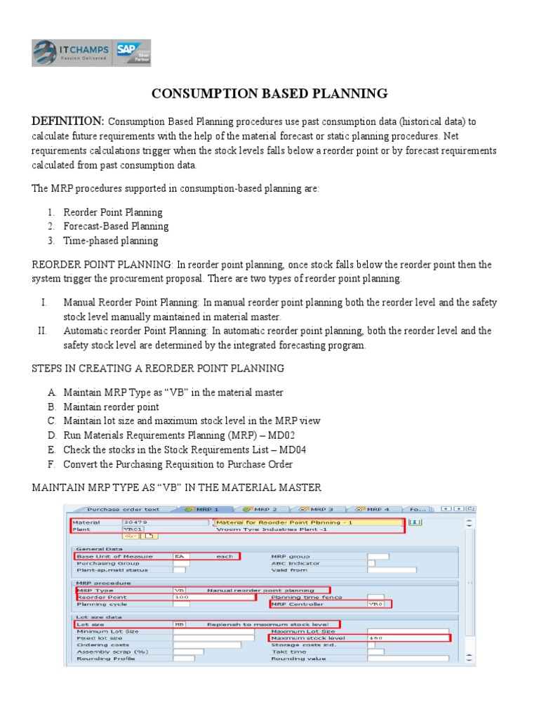Consumption-Based Planning in SAP | PDF | Business | Computers