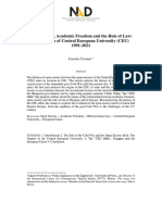 Open Society, Academic Freedom and The Rule of Law: The Mission of Central European University (CEU) 1991-2021