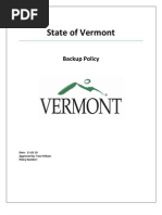 State of Vermont: Backup Policy