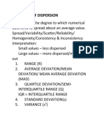 Measures of Dispersion