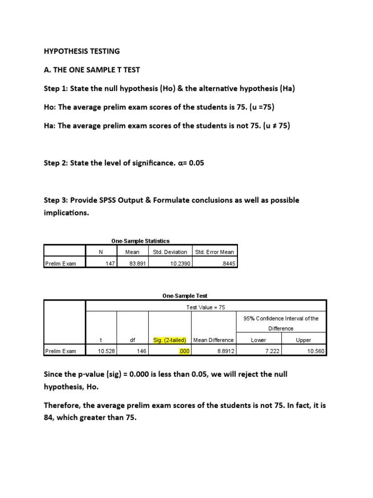 Hypothesis Testing: T-Tests Explained | PDF | P Value | Student's T Test