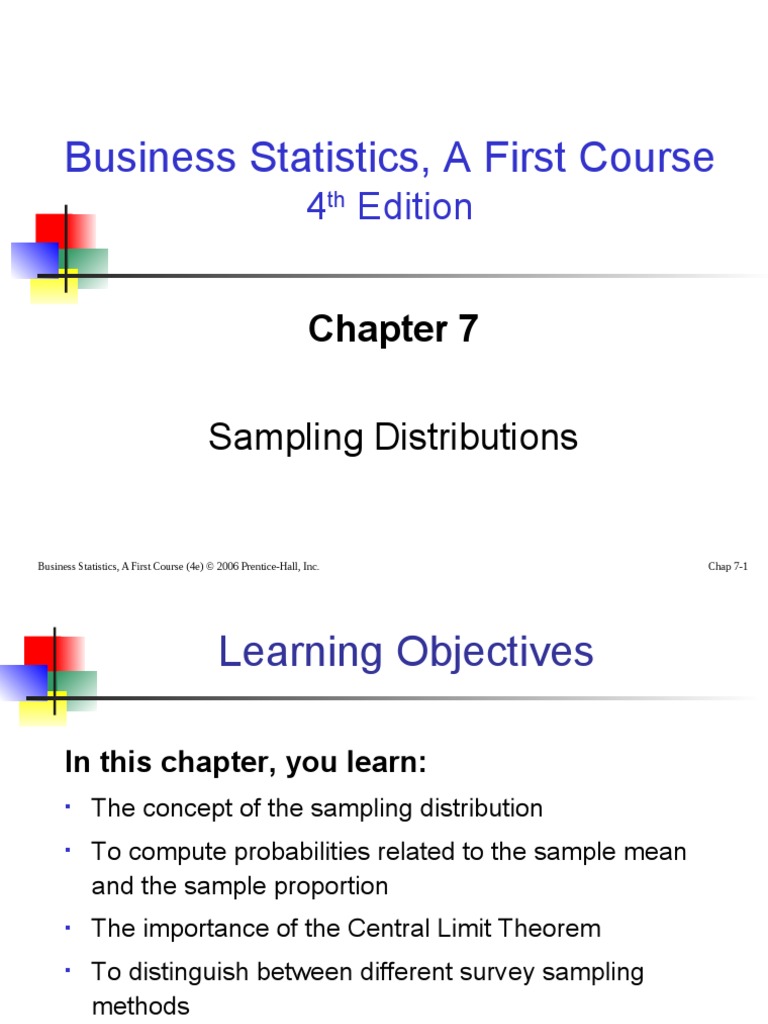 Chapter 7 - Sampling Distributions | PDF | Sampling (Statistics ...