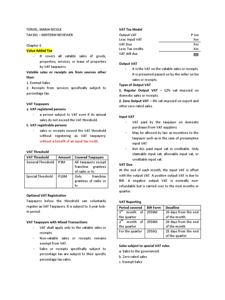 VAT Overview and Key Concepts | PDF | Value Added Tax | Taxes