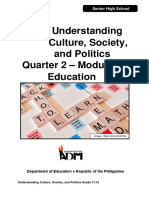 Understanding Culture, Society, and Politics Quarter 2 - Module 5 Education