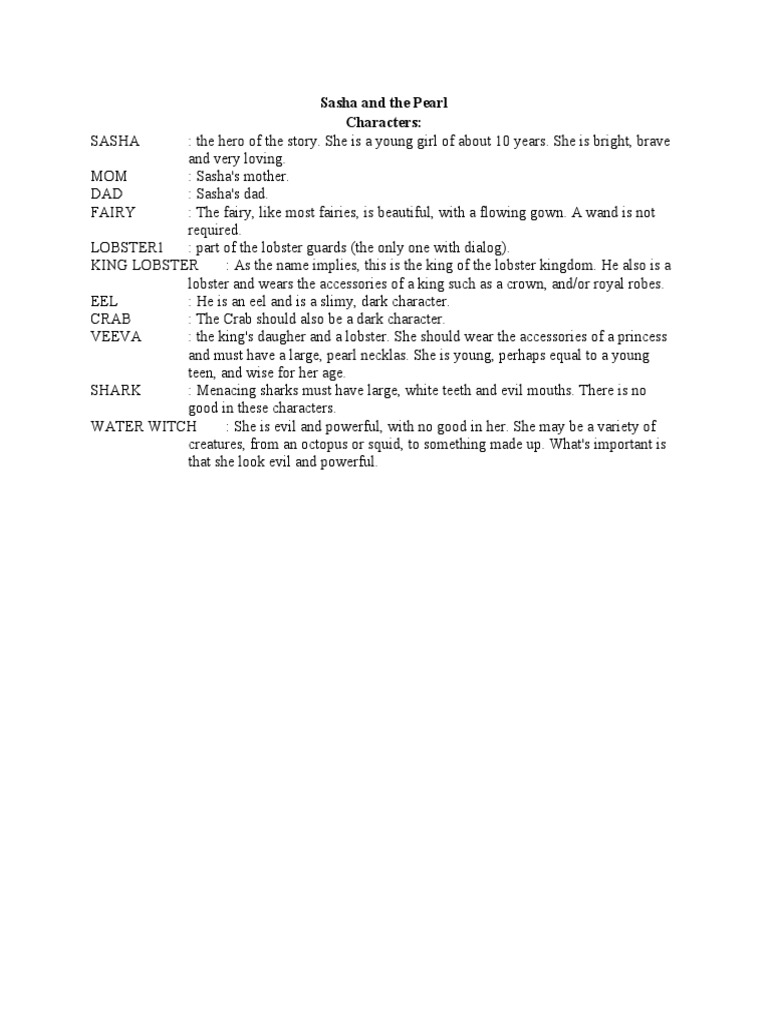 Sasha's Wish for a Pearl Necklace | PDF