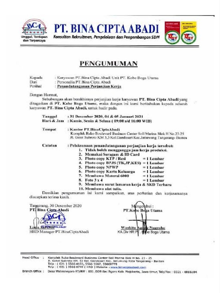 File Paklaring Bina Cipta Abadi | PDF