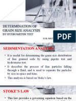 Determination of Grain Size Analysis by Hydrometer Test