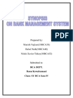 Synopsis On Bank Management System
