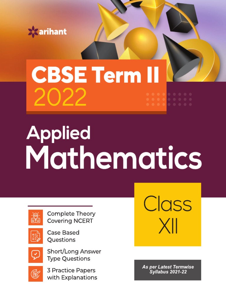 Arihant CBSE Applied Mathematics Term 2 Class 11 Book | PDF ...