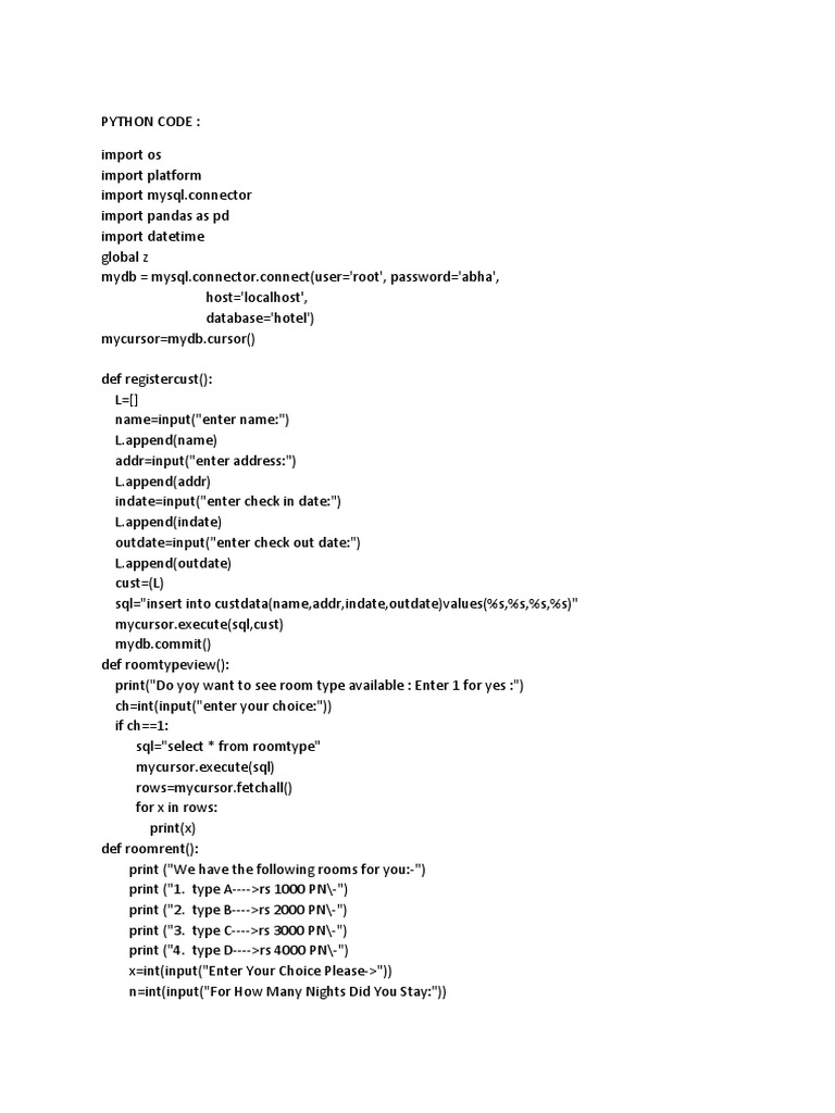 Hotel Management System Functions | PDF | Computer Data | Computer ...