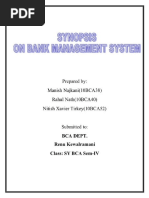 Synopsis on Bank Management System