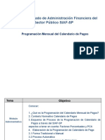 Programación Del Calendario Mensual de Pagos SIAF-SP