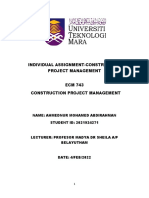 Individual Assignment-Construction Project Management ECM 743 Construction Project Management