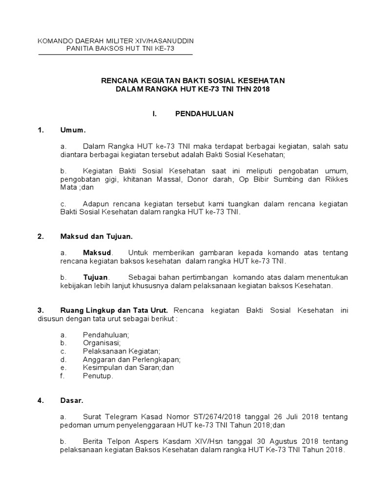 Rengiat Baksos Tni TGL 28 September Ta.2018 PDF